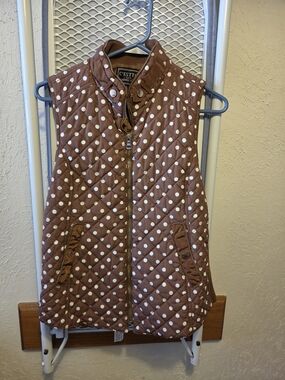 C’est Toi Quilted Brown Polka Dot Vest